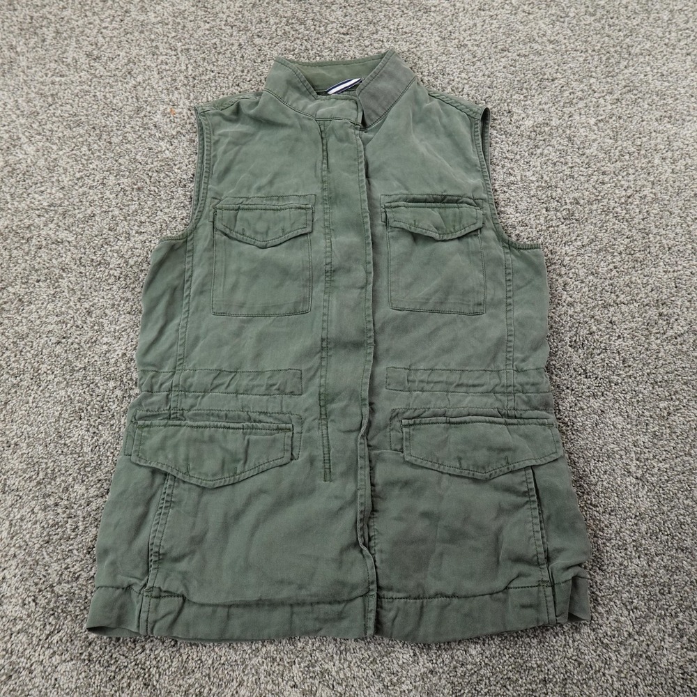 GAP Vest Womens S Green Full Zip Utility Military Field Cargo Safari Chore Work